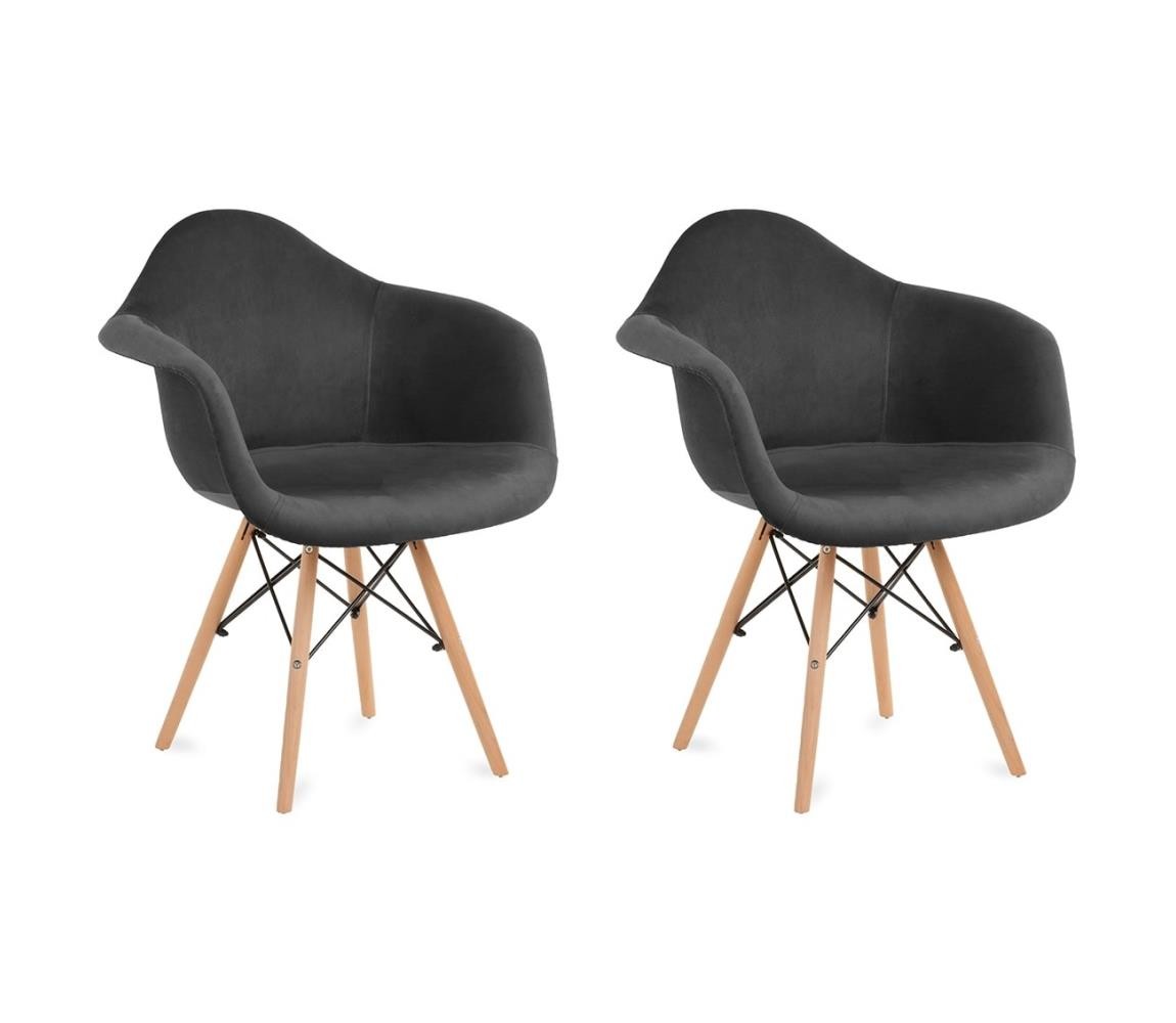 Konsimo Sp. z o.o. Sp. k. SADA 2x Jídelní židle NEREA 80x60,5 cm šedá/buk