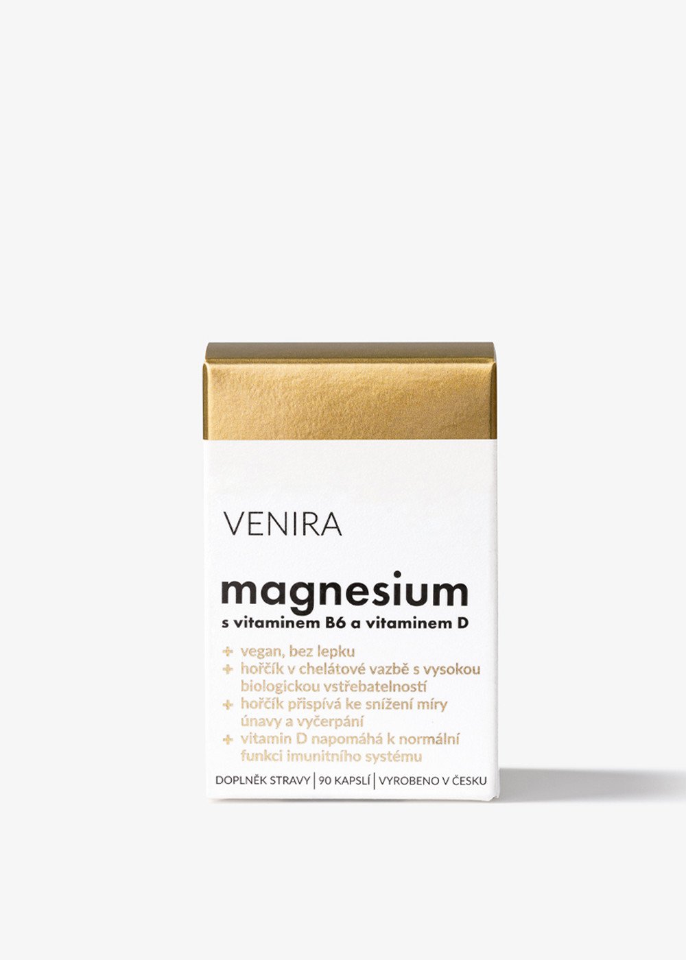 VENIRA magnesium s vitaminem B6 a vitaminem D, 90 kapslí
