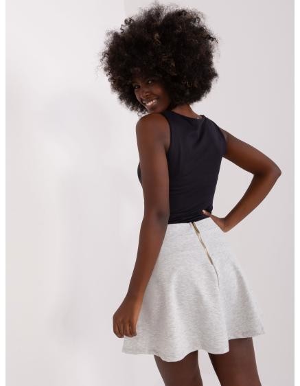 Dámská sukně se zapínáním na zip mini GIRA světle šedá