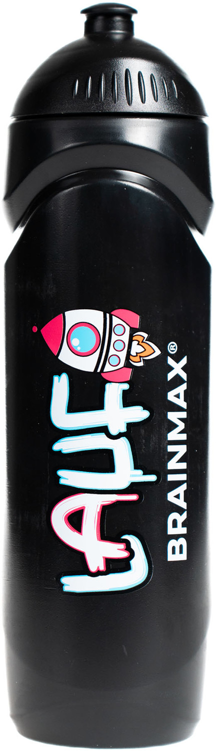 BrainMax Lauf plastová láhev na vodu, bidon, černý, 750 ml