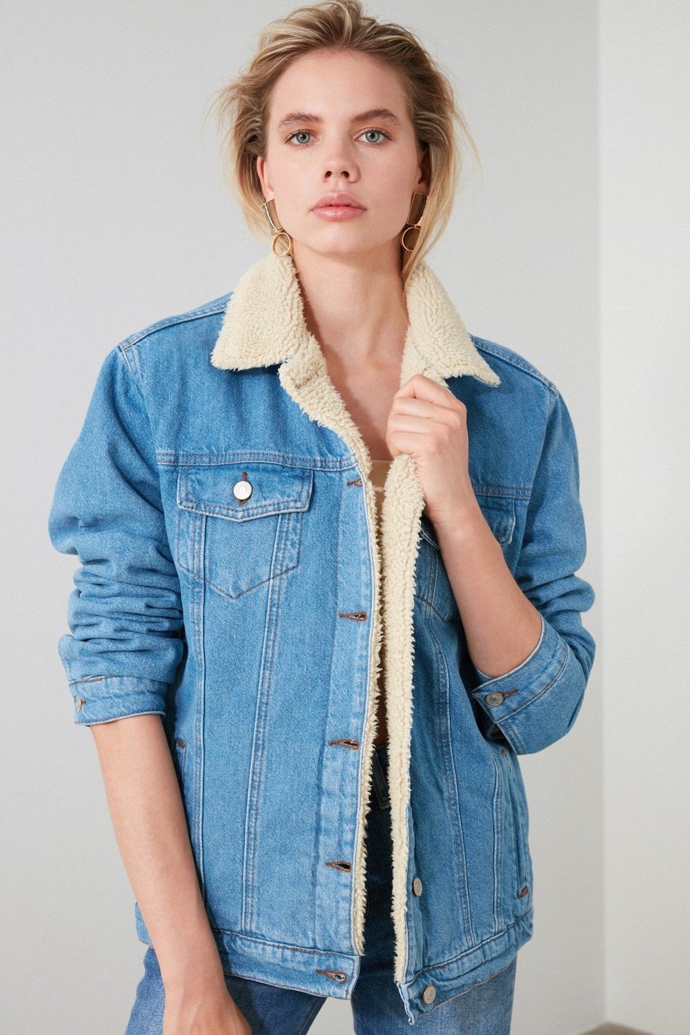 Trendyol Jacket - Blau - Regular fit