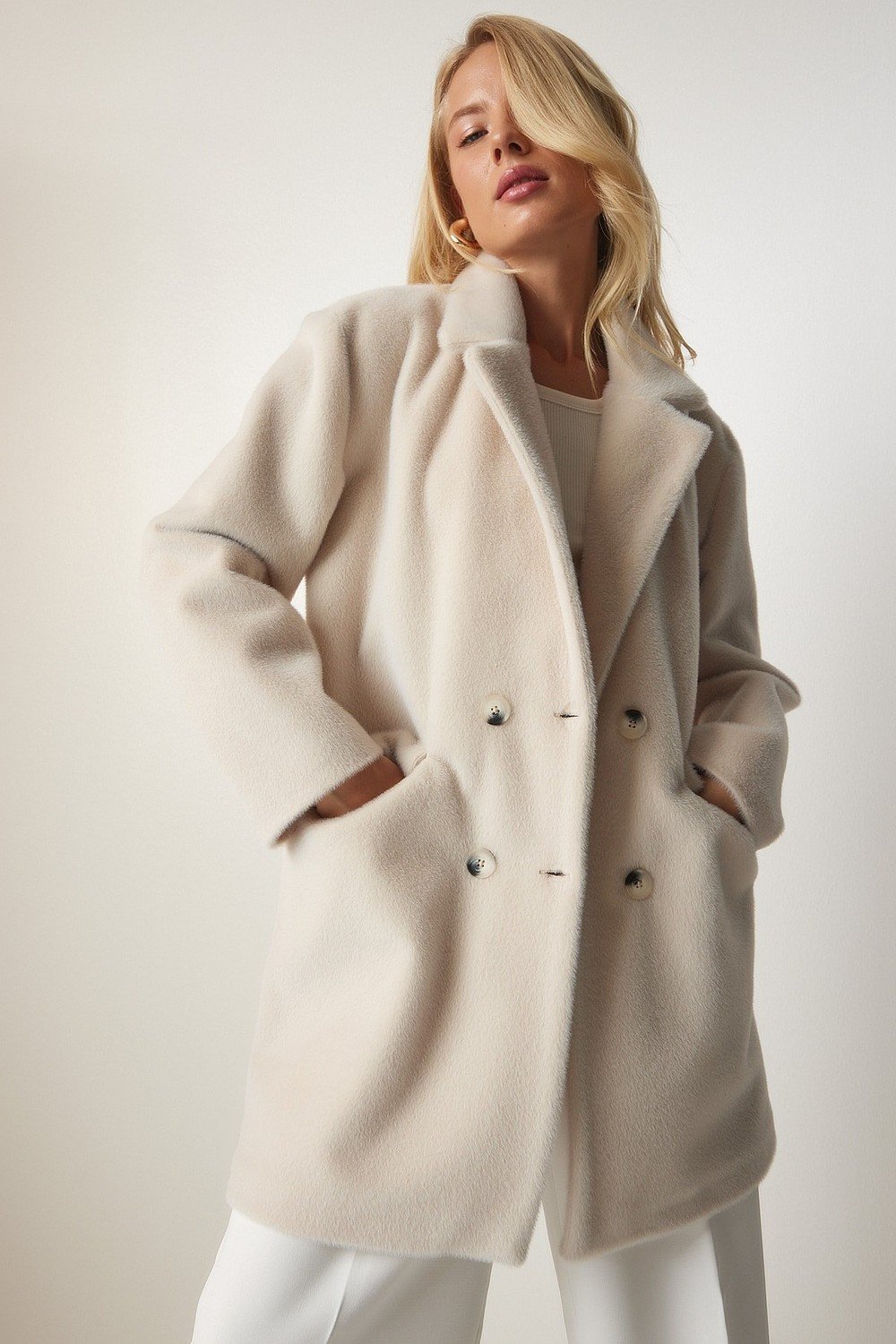 Happiness İstanbul Coat - Beige - Basic