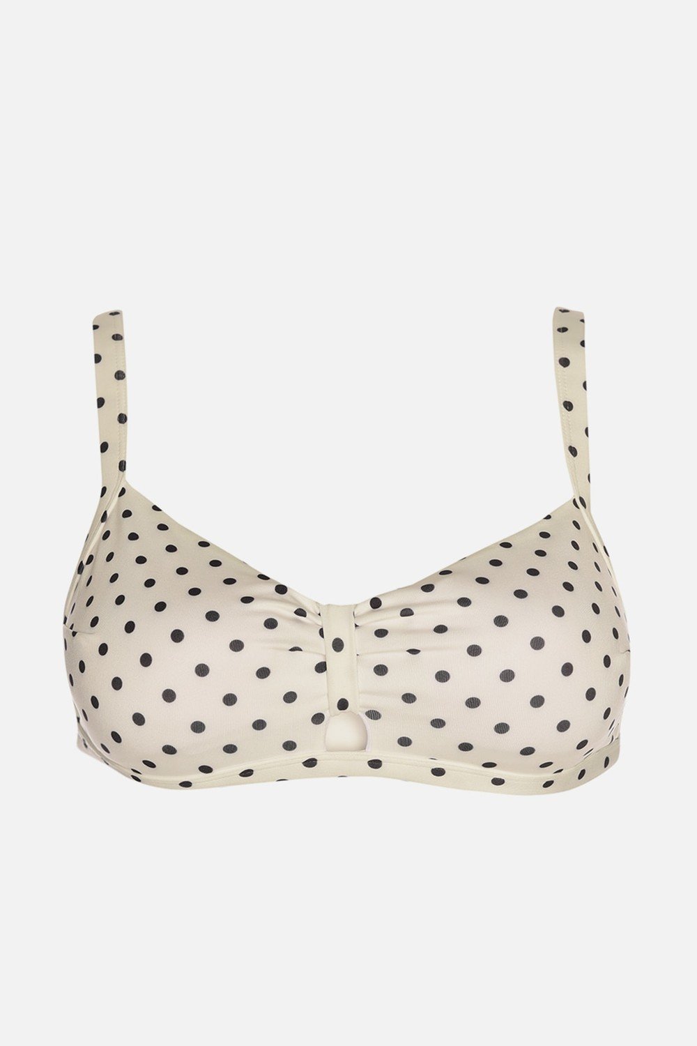 Trendyol White Polka Dot Bikini Top