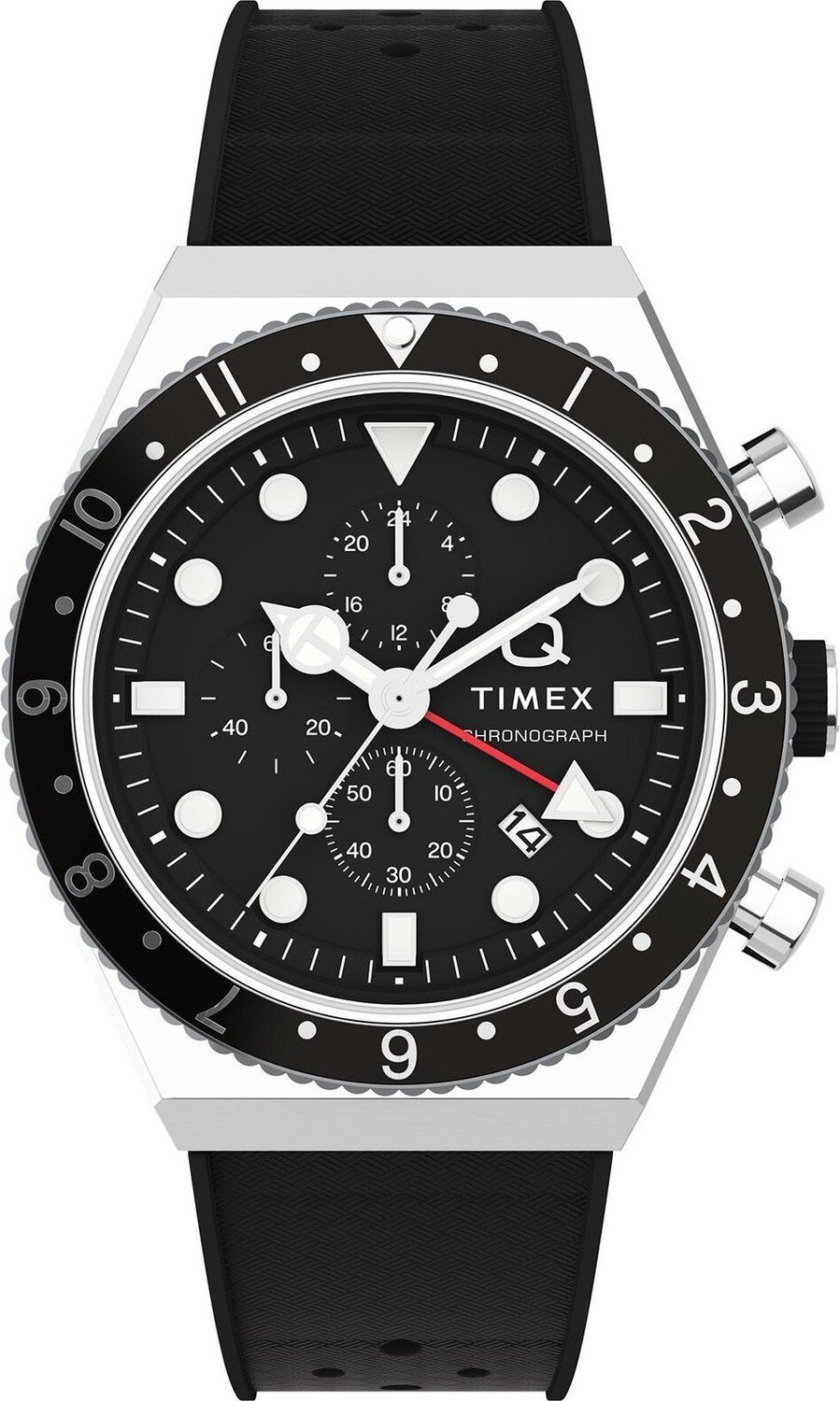 Hodinky Timex Q Timex Three Time Zone Chronograph TW2V70000 Black