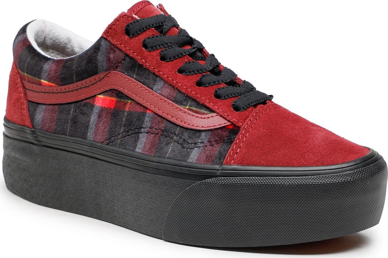 Tenisky Vans Old Skool Stac VN0A7Q5M02Y1 Velvet Plaid Port/Black