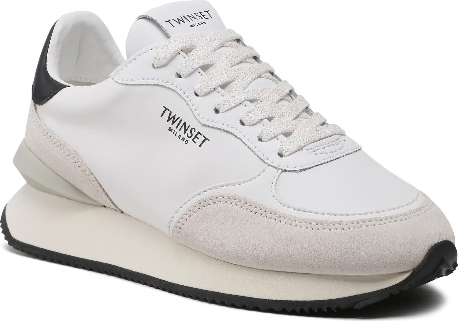 Sneakersy TWINSET 231TCP030 Bic.Ottico/Nero 01870