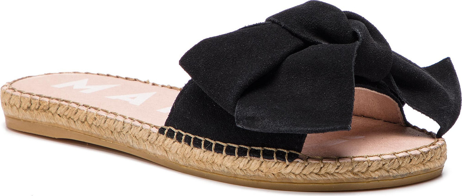 Espadrilky Manebi Sandals With Bow K 1.0 J0 Black Suede