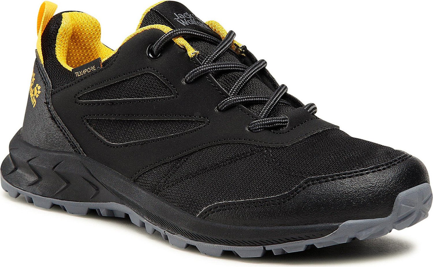 Trekingová obuv Jack Wolfskin Woodland Texapore Low K 4042162 Black/Burly Yellow Xt