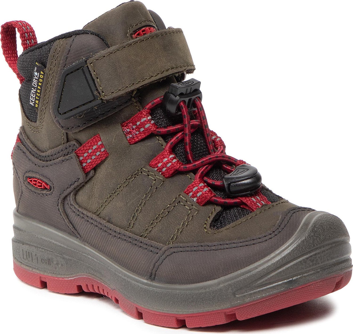 Trekingová obuv Keen Redwood Mid Wp 1023881 Steel Grey/Red Dahlia