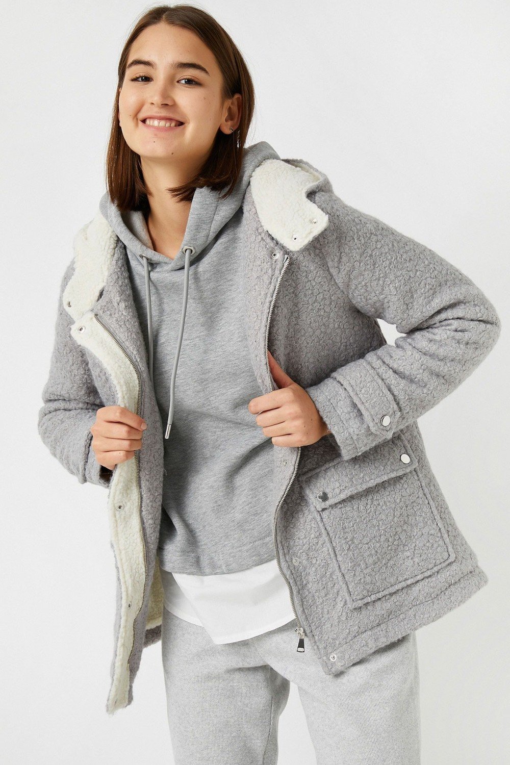 Koton Women's Gray Coat