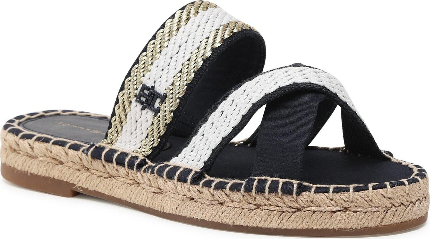 Espadrilky Tommy Hilfiger Golden Webbing Sandal FW0FW07096 Space Blue DW6