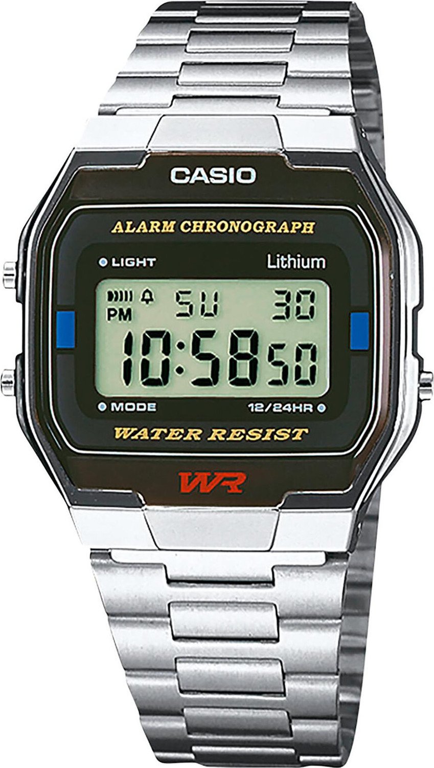 Hodinky Casio Vintage A163WA-1QES Silver/Silver