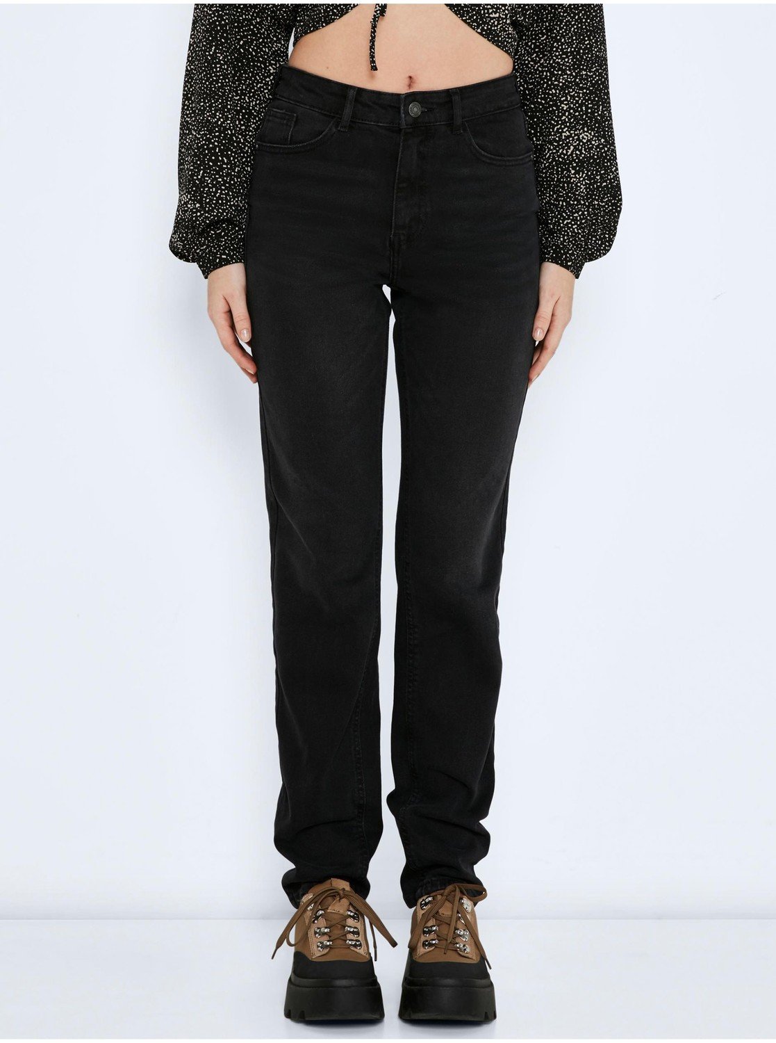Černé straight fit džíny Noisy May Hella - Dámské