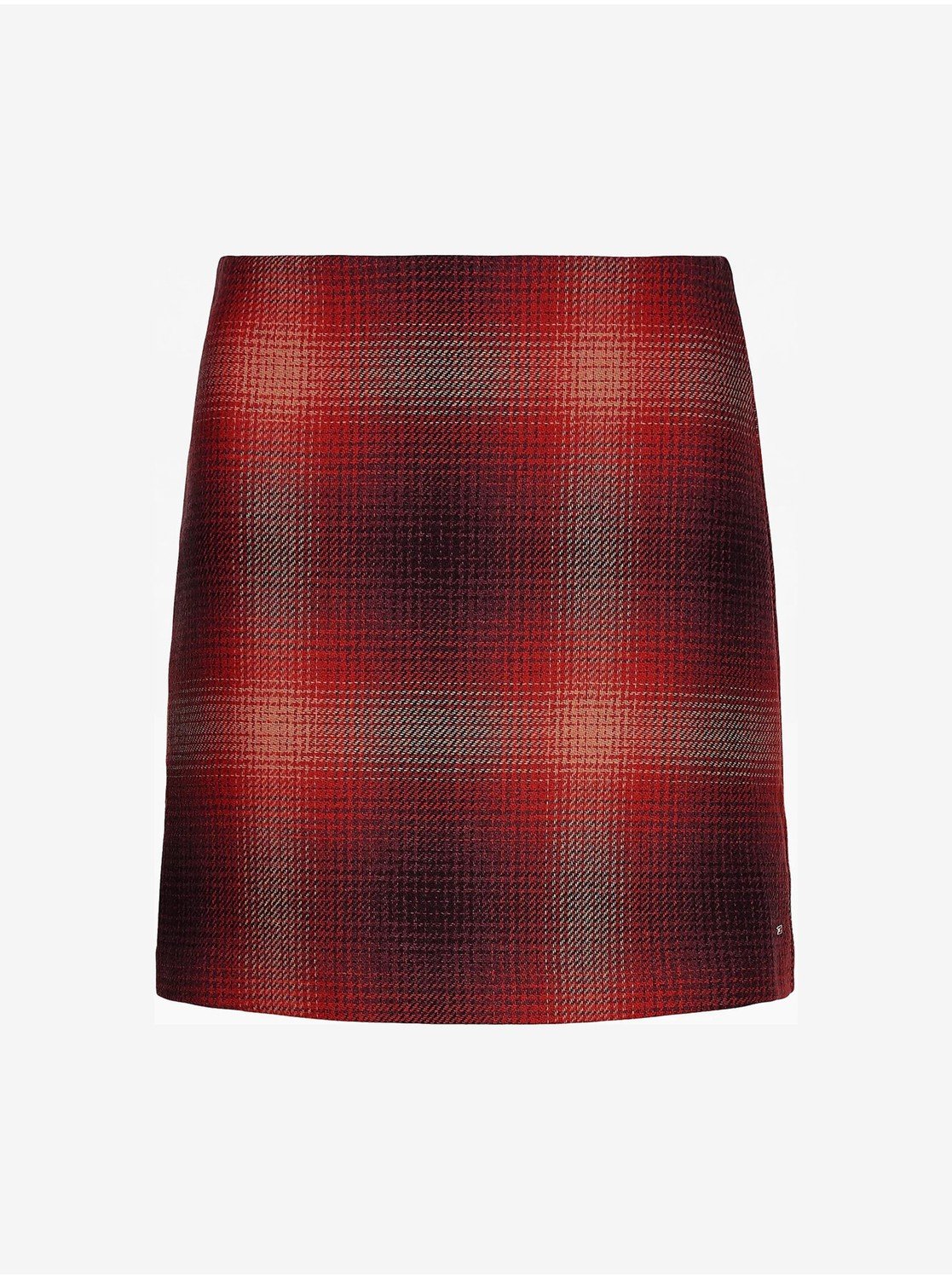Červená dámská krátká sukně s příměsí vlny Tommy Hilfiger Wool Shado - Dámské