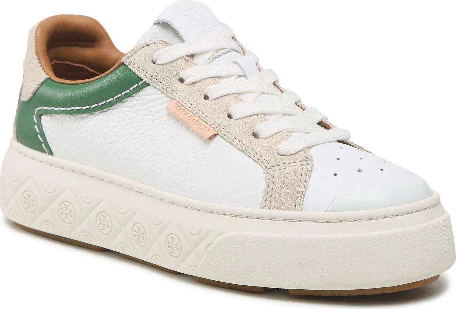 Sneakersy Tory Burch Ladybug Sneaker Adria 143066 White/Green/Frost 100