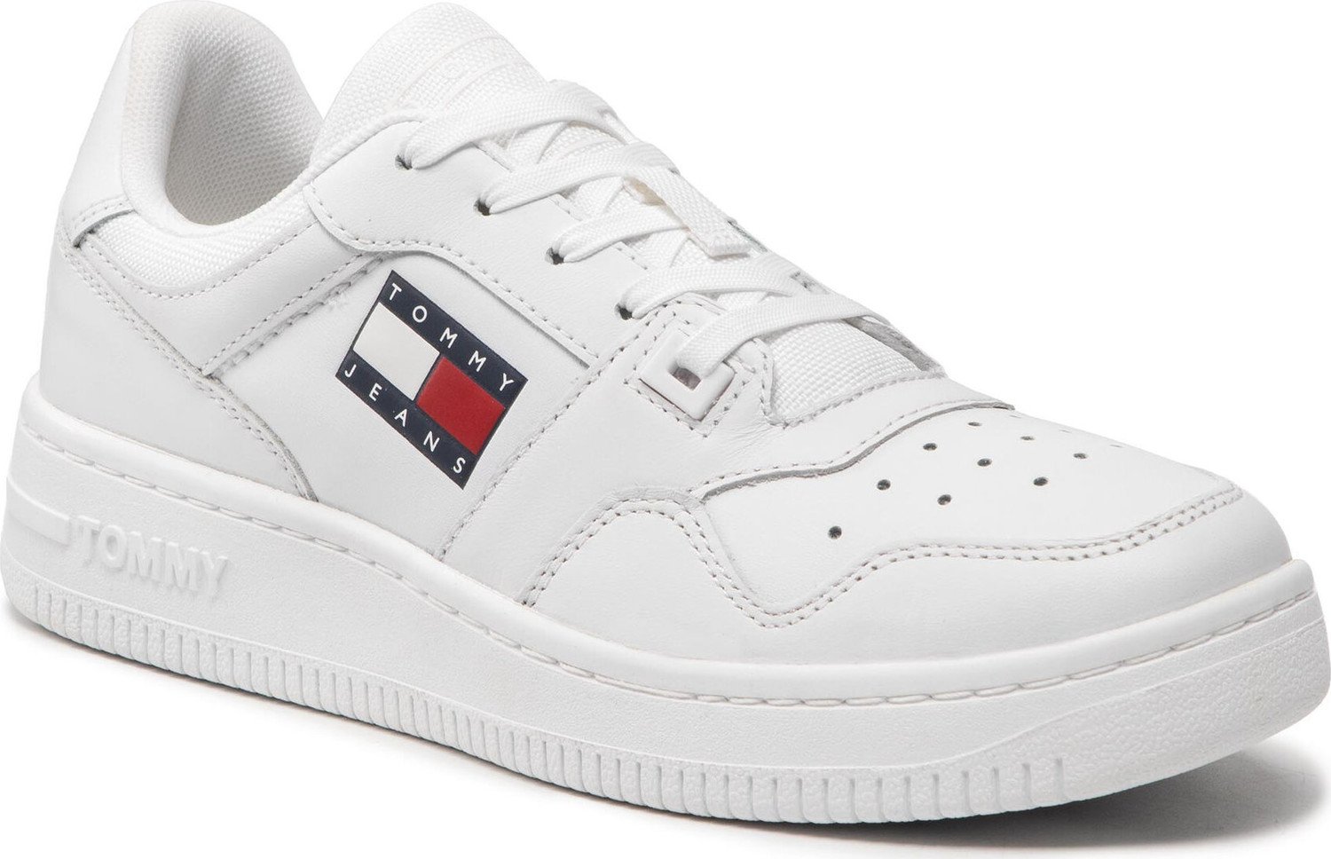 Sneakersy Tommy Jeans Retro Basket EN0EN01723 White YBR