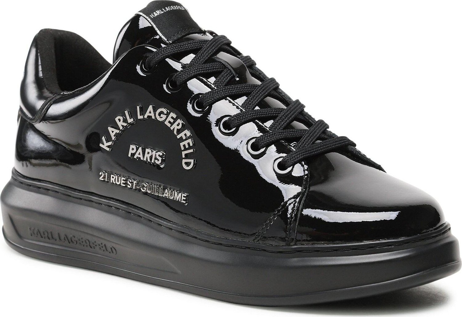 Sneakersy KARL LAGERFELD KL52539S Black Patent Lthr