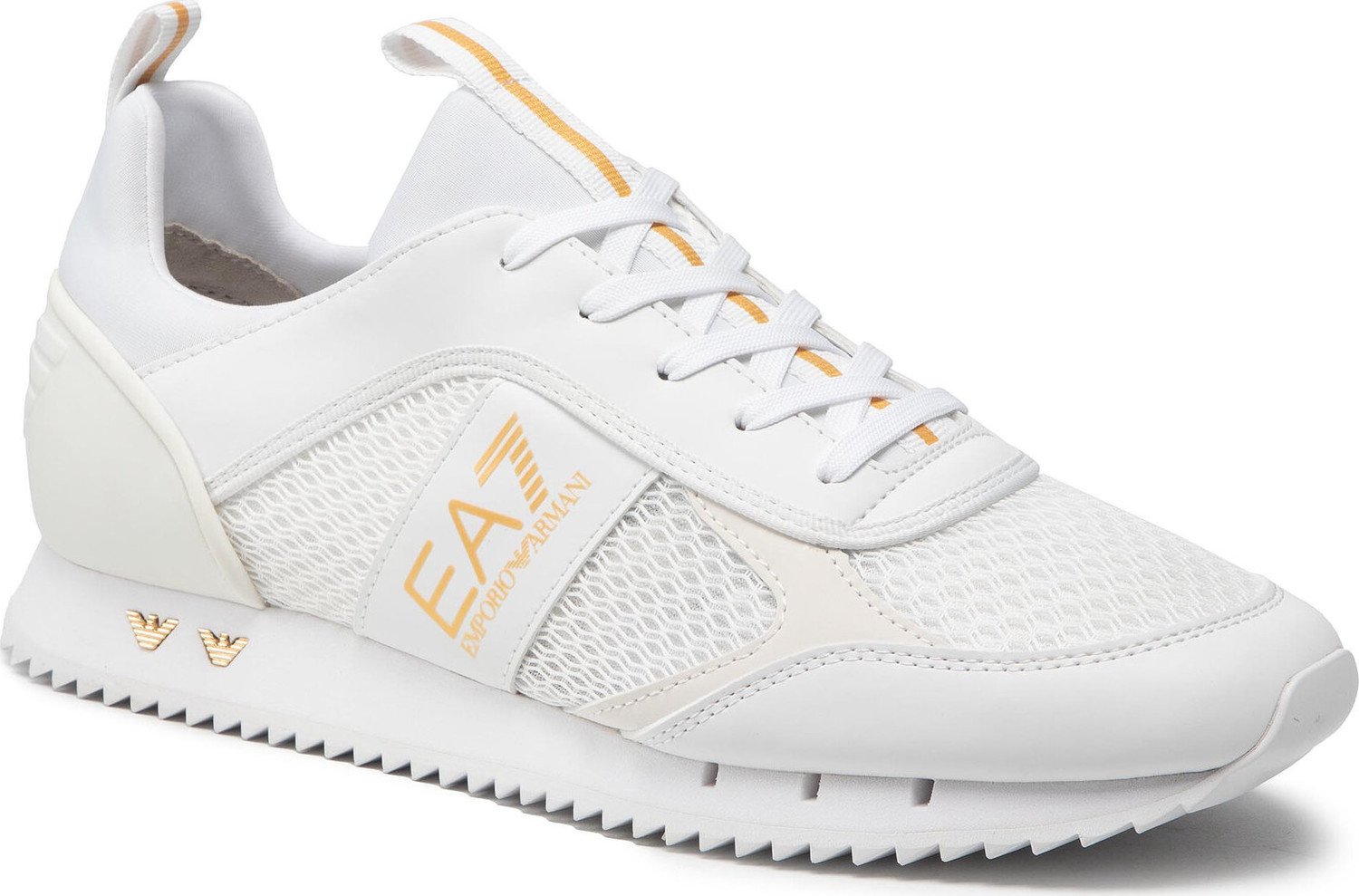 Sneakersy EA7 Emporio Armani X8X027 XK050 Q597 Triple White/Gold