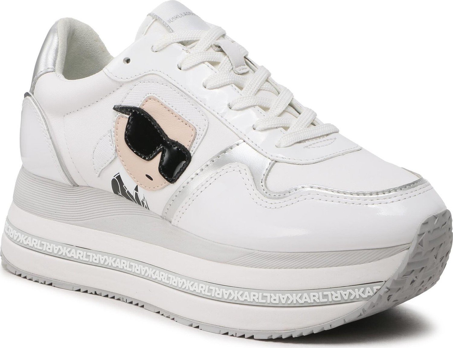 Sneakersy KARL LAGERFELD KL64930N White Lthr/Suede