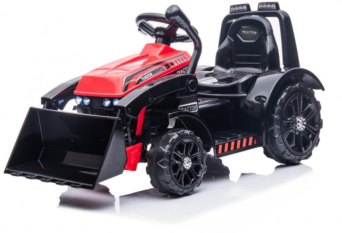 mamido Dětský elektrický traktor G320 s radlicí červený
