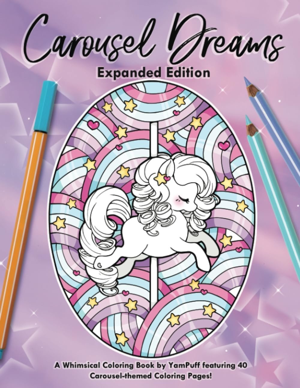 Miss Melody Carousel Dreams - Expanded Edition, antistresové omalovánky, Yasmeen Eldahan