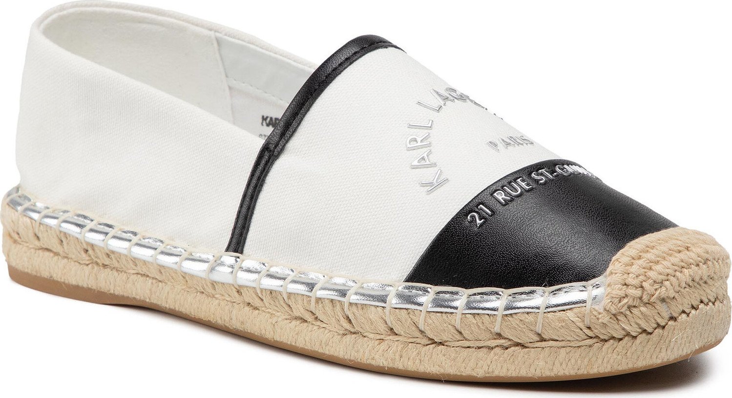 Espadrilky KARL LAGERFELD KL80108A White Canvas W/Black