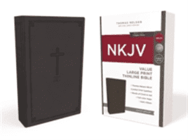 NKJV, Value Thinline Bible, Large Print, Imitation Leather, Black, Red Letter Edition (Thomas Nelson)(Imitation Leather)
