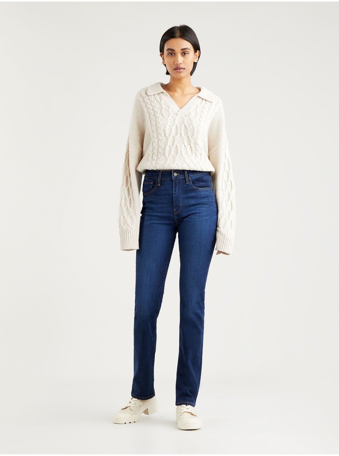 Levi's Tmavě modré dámské straight fit džíny Levi's® 724 - Dámské