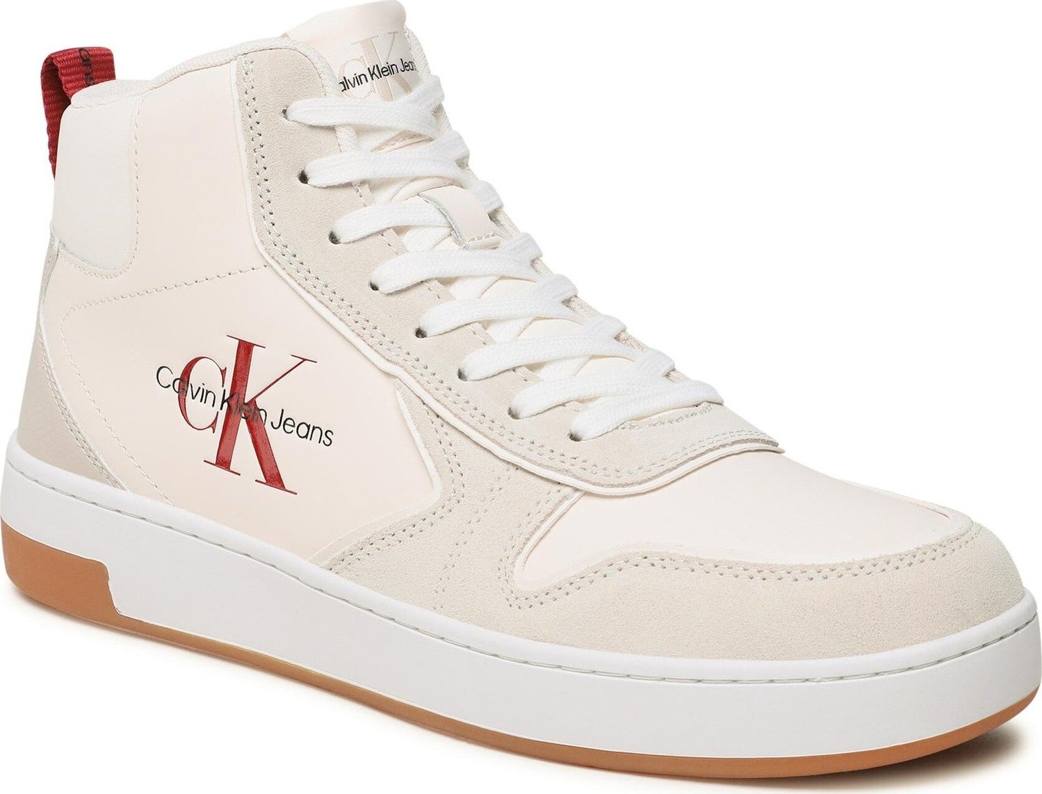 Sneakersy Calvin Klein Jeans Basket Cupsole Irreg Lines YM0YM00612 Eggshell/Ancient White 0F9