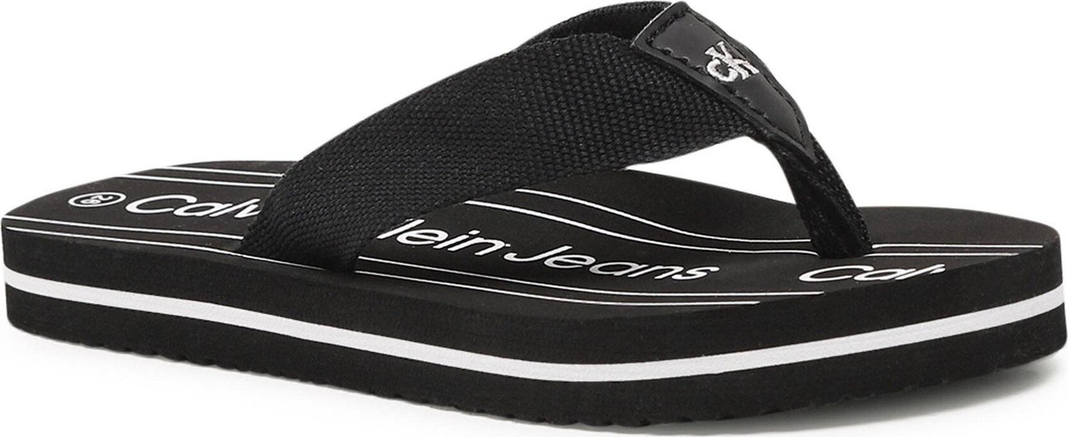 Žabky Calvin Klein Jeans Logo Flip Flop V3X8-80624-0058 M Black 999