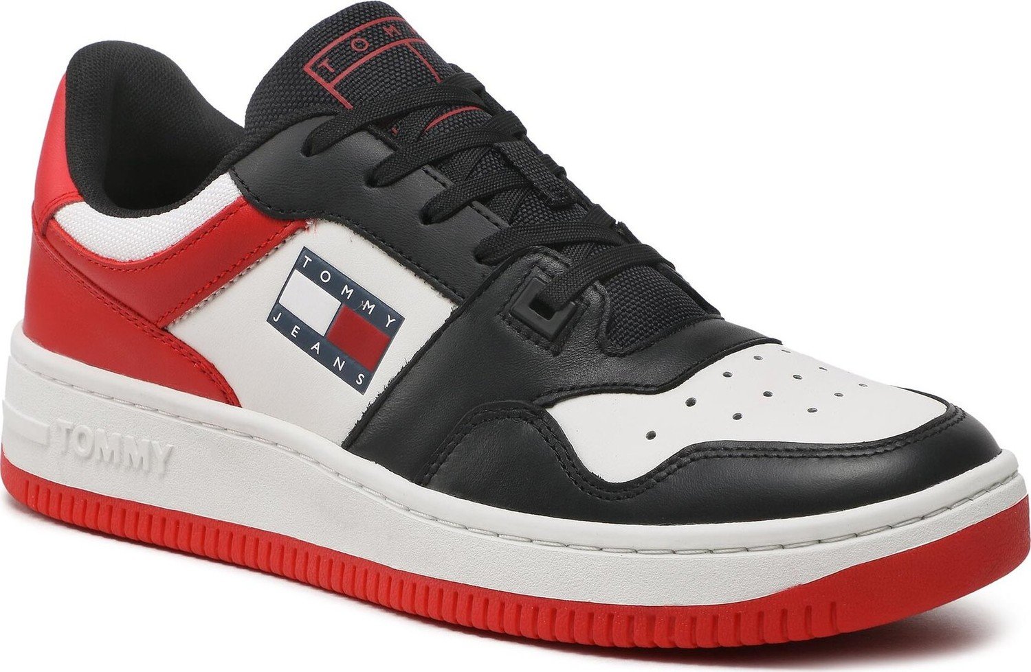 Sneakersy Tommy Jeans Basket Leather EM0EM01162 Deep Crimson XNL
