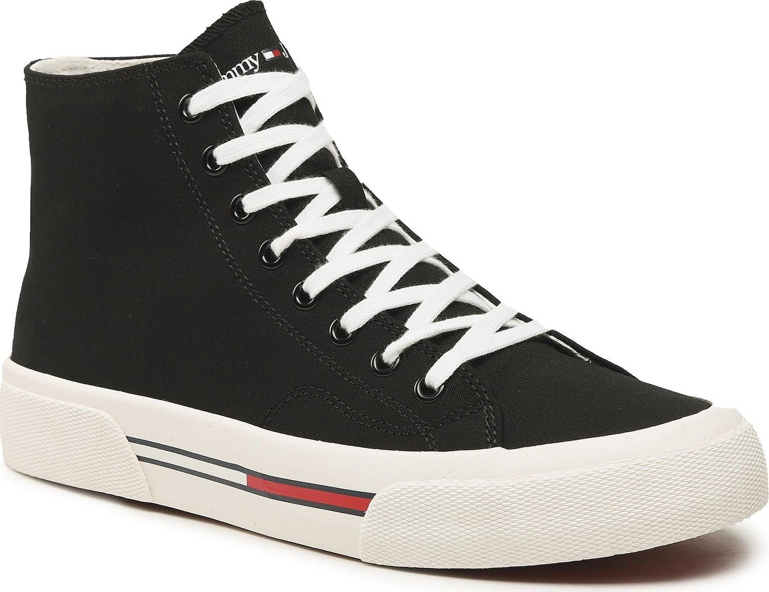 Sneakersy Tommy Jeans Mid Canvas Color EM0EM01157 Black BDS
