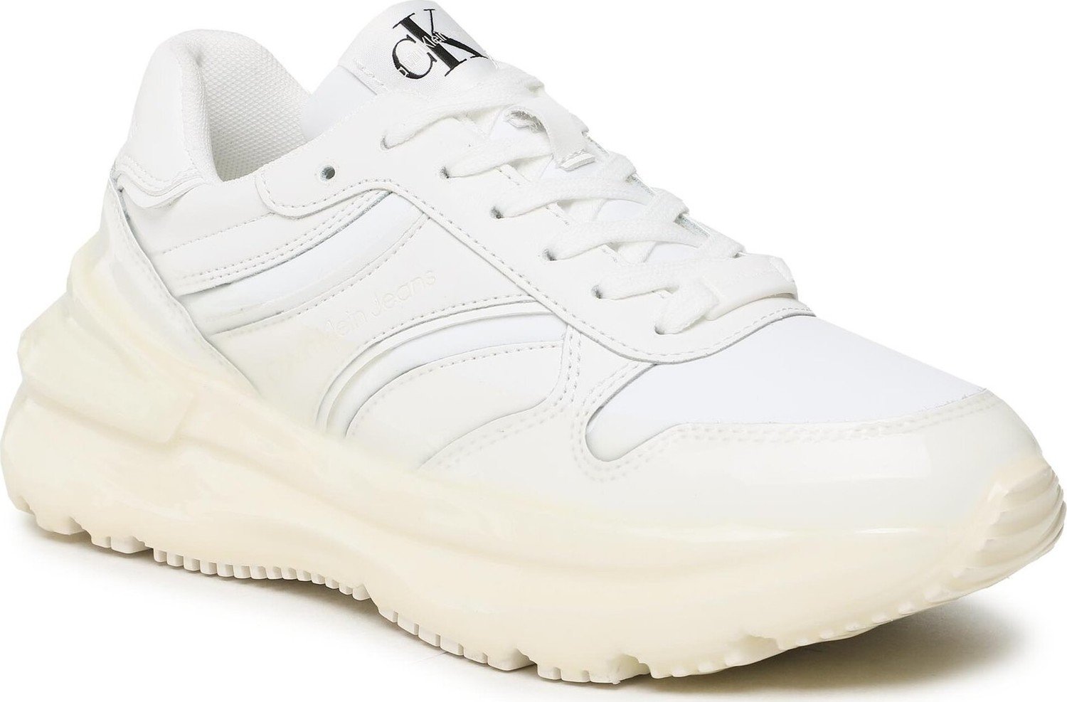 Sneakersy Calvin Klein Jeans Chunky Run Low Laceup Dip Wn YW0YW01049 Bright White/Dip Dyed C White YBR