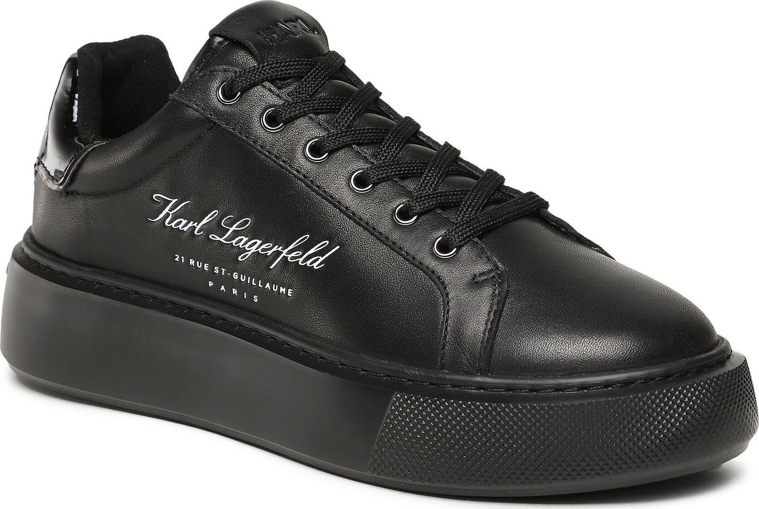 Sneakersy KARL LAGERFELD KL62223F Black Lthr/Mono