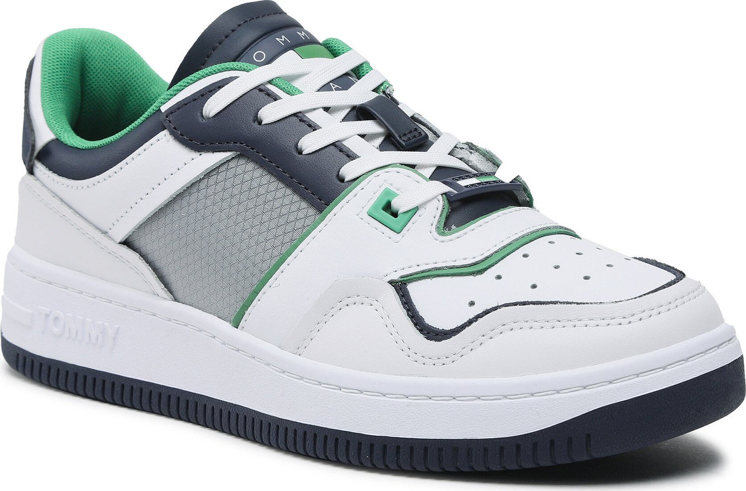 Sneakersy Tommy Jeans Basket Mesh EM0EM01166 Coastal Green LY3