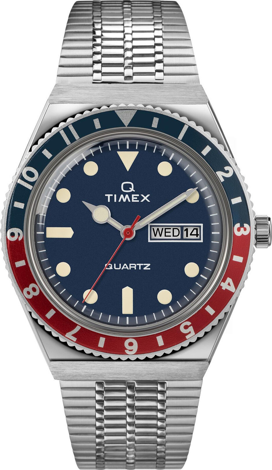 Hodinky Timex Q Reissue TW2T80700 Silver/Navy