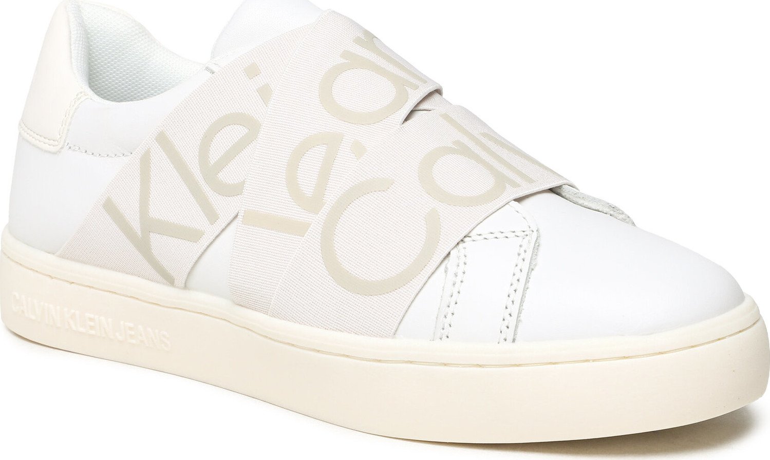 Sneakersy Calvin Klein Jeans Classic Cupsole Elast Webbng YW0YW00911 White/Ancinet White 0LA