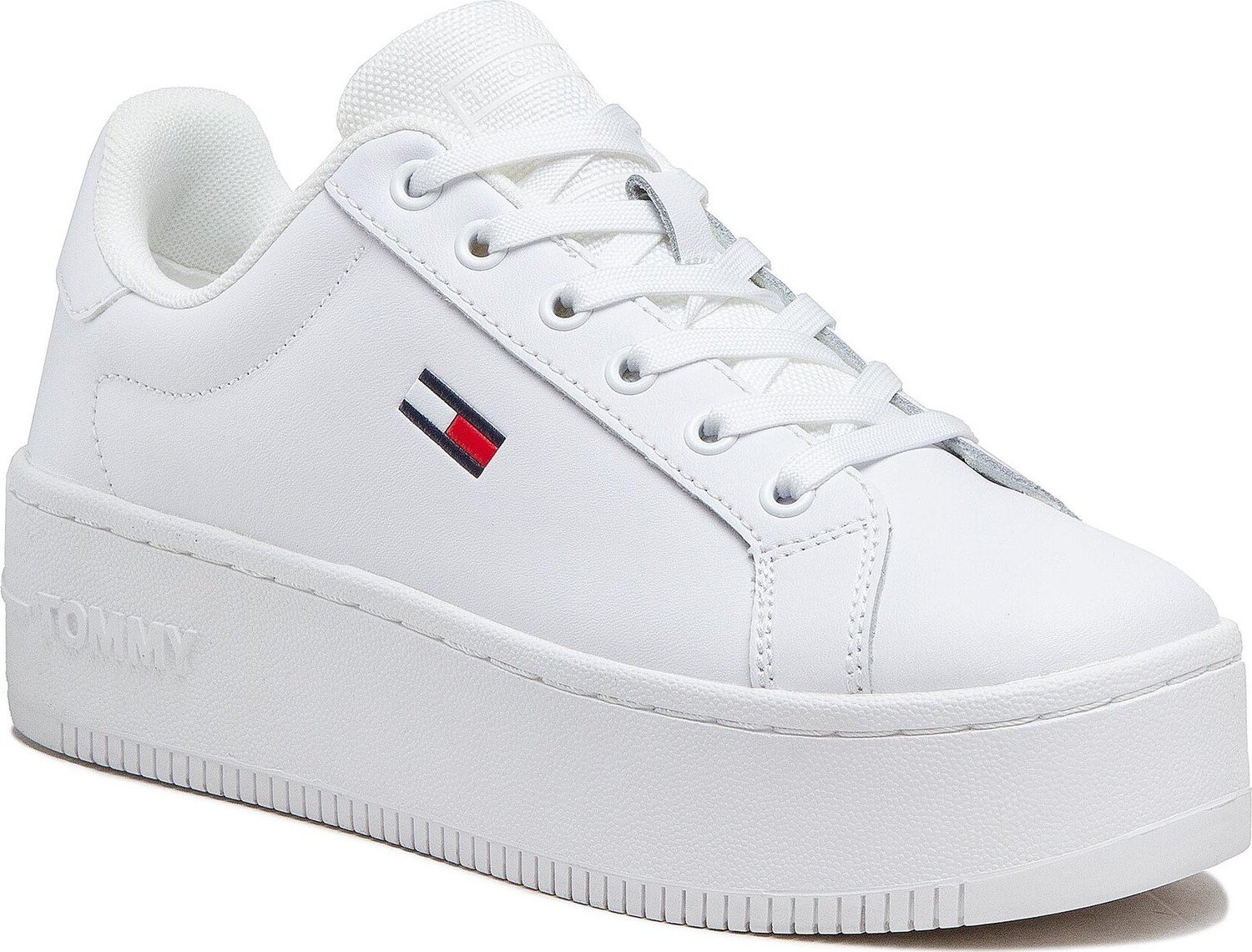 Sneakersy Tommy Jeans Flatform Ess EN0EN02043 White YBR
