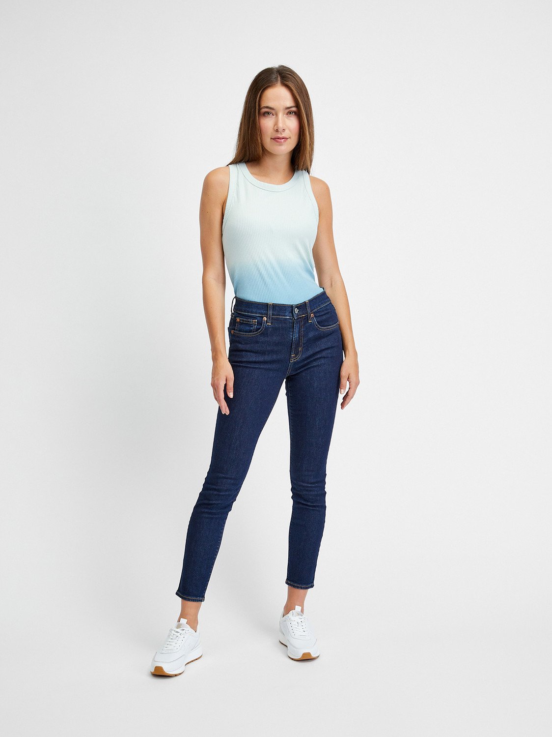 GAP Džíny mid rise true skinny jeans with Washwell - Dámské