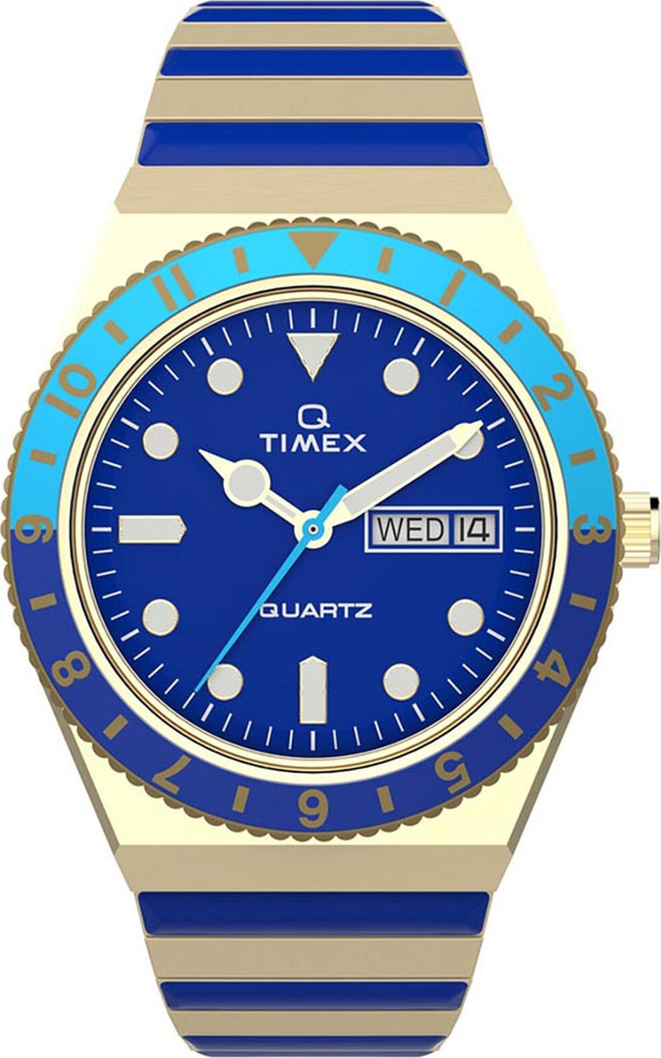 Hodinky Timex Q Timex Malibu TW2V38500 Gold/Blue