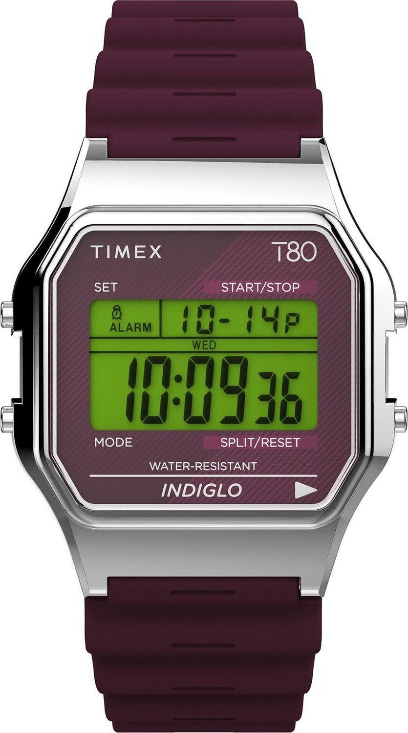 Hodinky Timex T80 TW2V41300 Burgundy/Silver