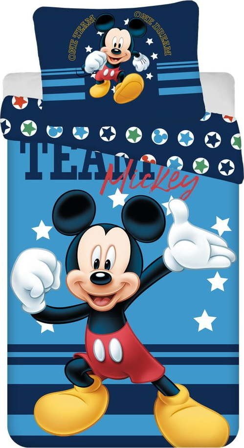 Bavlněné dětské povlečení na jednolůžko 140x200 cm Mickey Team – Jerry Fabrics