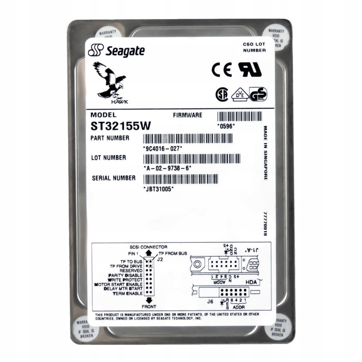 Seagate Hawk XL 2.1GB 5.4K Scsi 3.5'' ST32155W