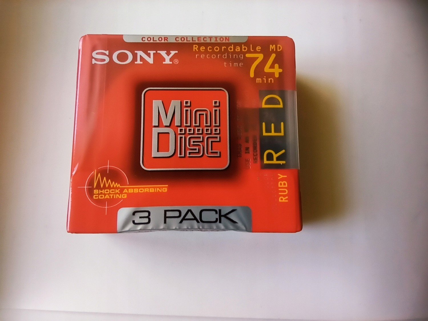 MiniDisc MD Sony Ruby Red 74 Japan 3ks-3pack