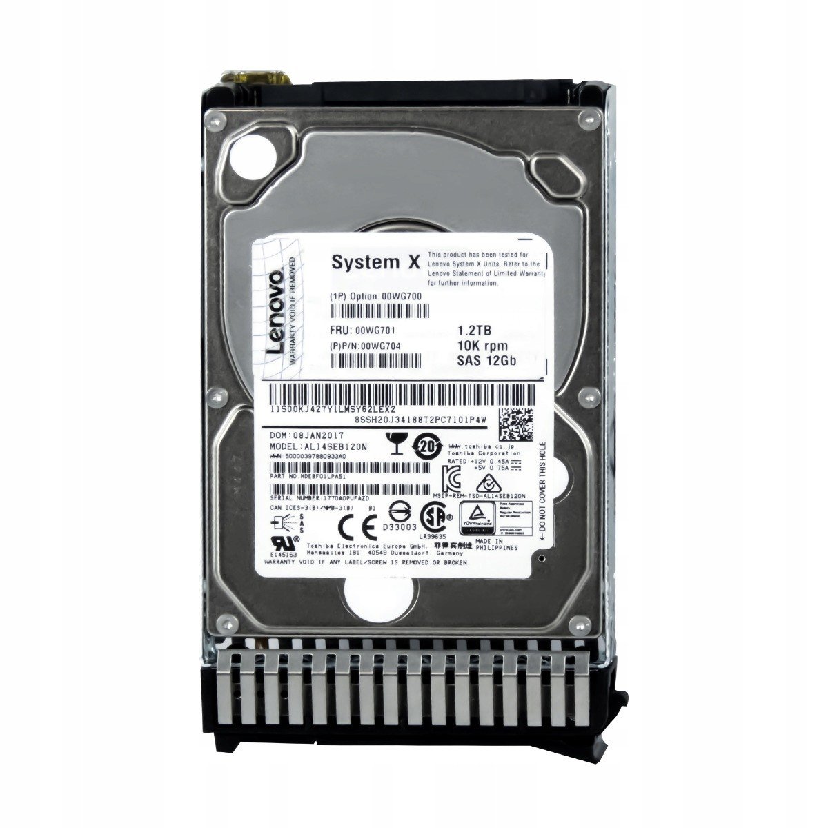 Lenovo 00WG701 1.2TB 10K SAS-3 2.5'' AL14SEB120N