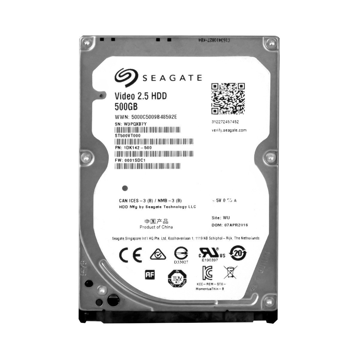 Seagate 500GB 5,4K 16MB Sata II 2,5'' ST500VT000