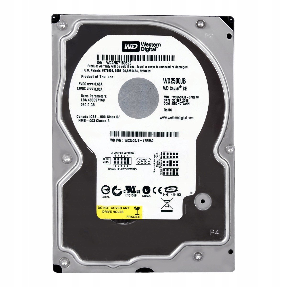 Wd Caviar 250GB 7.2K 8MB Ata 3.5'' WD2500JB