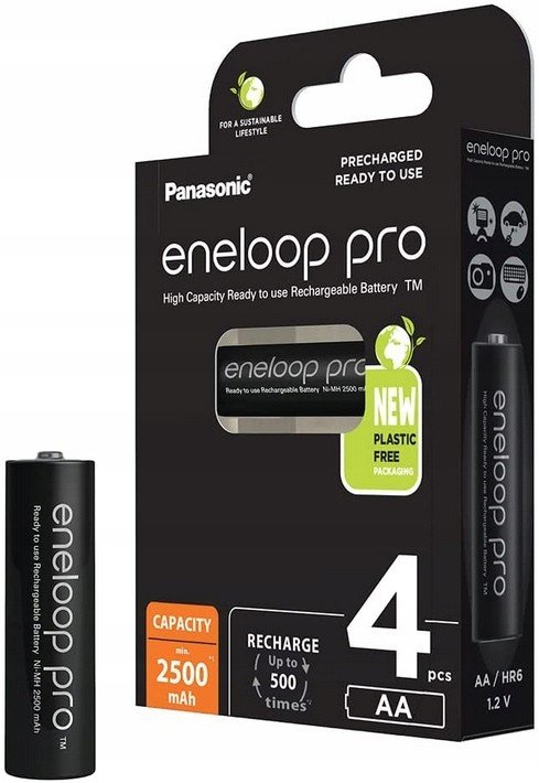 4 x Panasonic Eneloop Pro R6 Aa 2550m