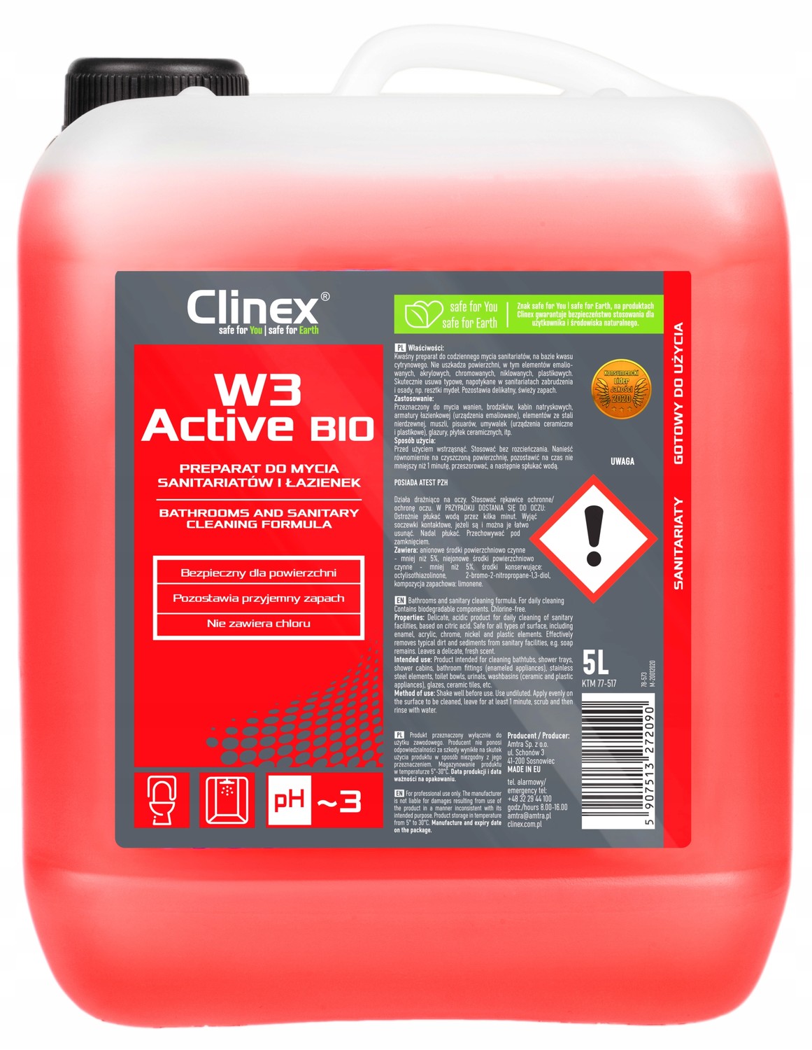 Clinex W3 Active Bio Na Mytí Van Armatury 5L