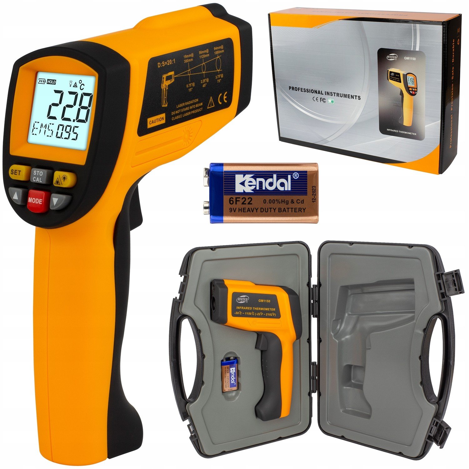 Pyrometr Bezkontaktní Laserový Teploměr -50 +1150